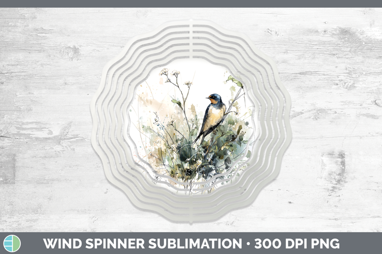 Barn Swallow Birds 02 Sketch Wind Spinner Sublimation Design