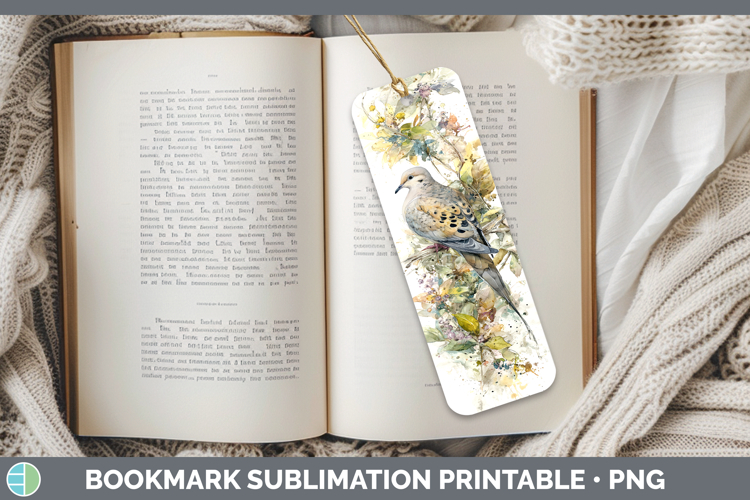 Dove Birds 02 Sketch Bookmark Sublimation Design