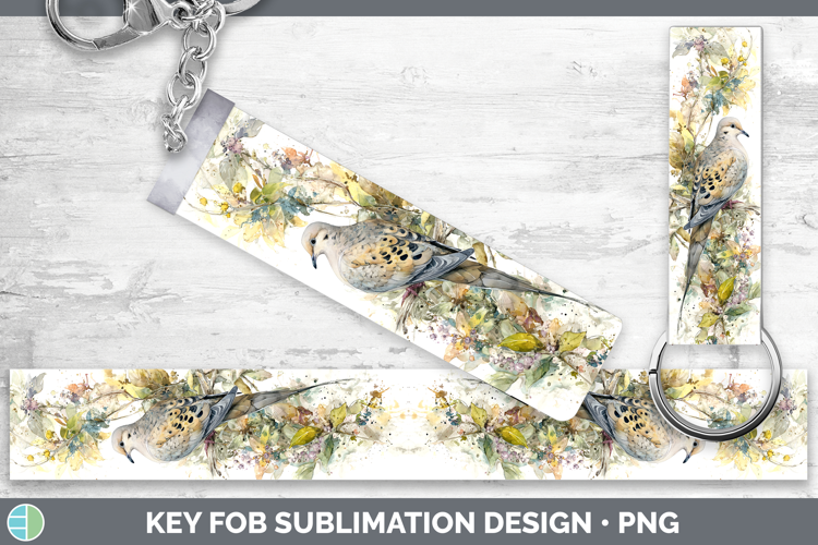 Dove Birds 02 Sketch Key Fob Sublimation Design