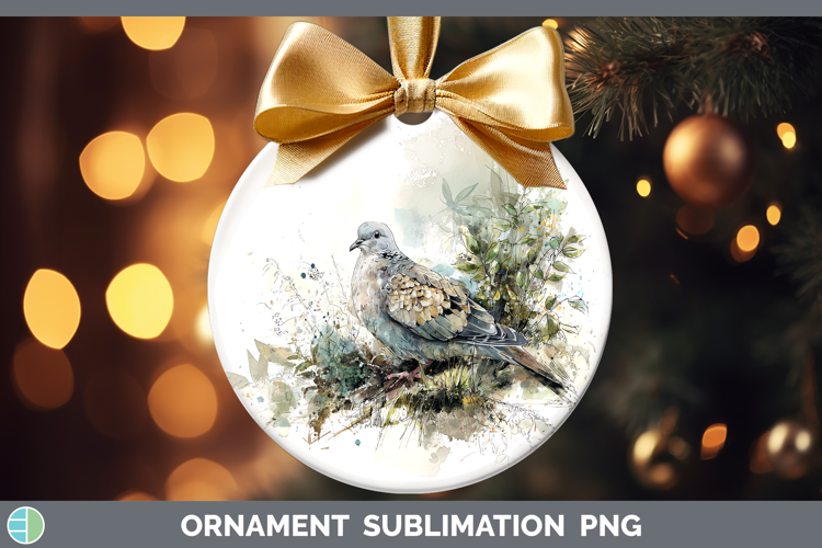 Dove Birds 02 Sketch Ornament Sublimation Design