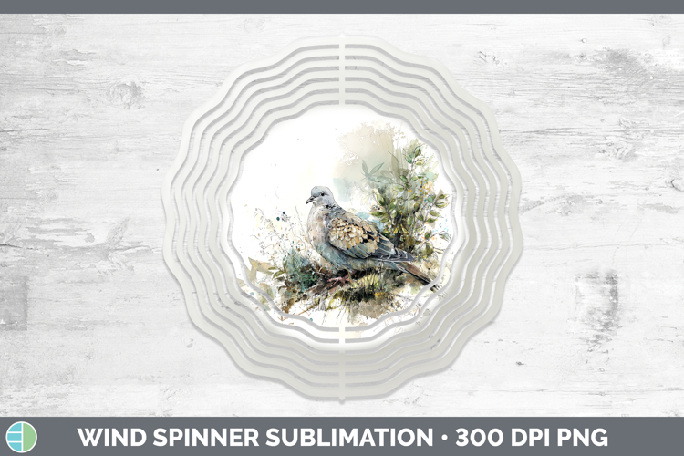 Dove Birds 02 Sketch Wind Spinner Sublimation Design