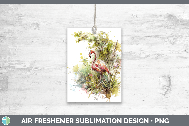 Flamingo Birds 02 Sketch Air Freshener Sublimation Design