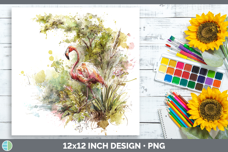 Flamingo Birds 02 Sketch Paper Backgrounds Design