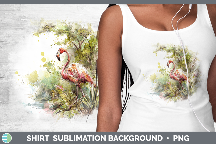 Flamingo Birds 02 Sketch Shirt Sublimation Design