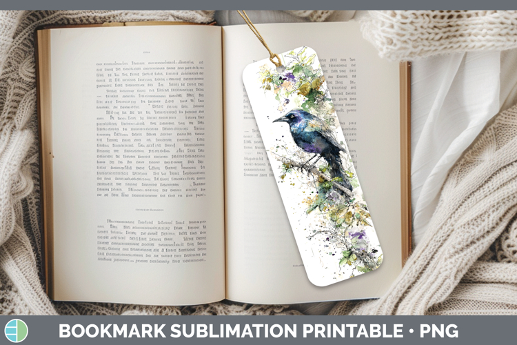 Grackle Birds 02 Sketch Bookmark Sublimation Design