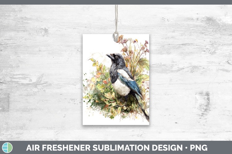 Magpie Birds 02 Sketch Air Freshener Sublimation Design
