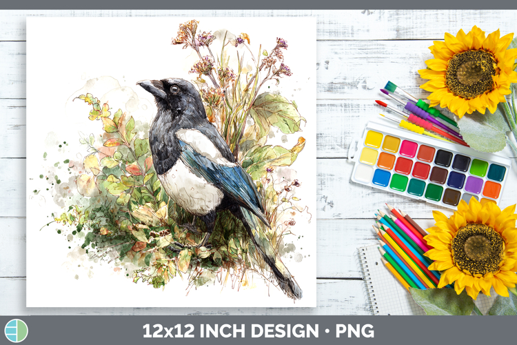 Magpie Birds 02 Sketch Paper Backgrounds Design