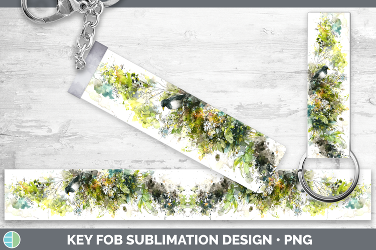 Myna Birds 02 Sketch Key Fob Sublimation Design