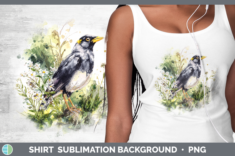 Myna Birds 02 Sketch Shirt Sublimation Design