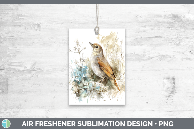 Nightingale Birds 02 Sketch Air Freshener Sublimation Design