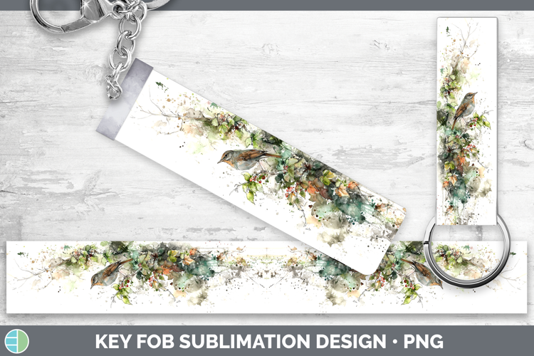Nightingale Birds 02 Sketch Key Fob Sublimation Design