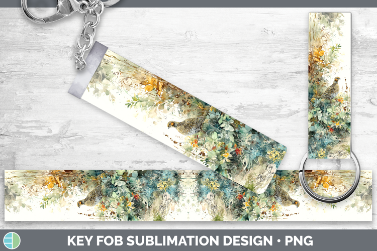 Partridge Birds 02 Sketch Key Fob Sublimation Design