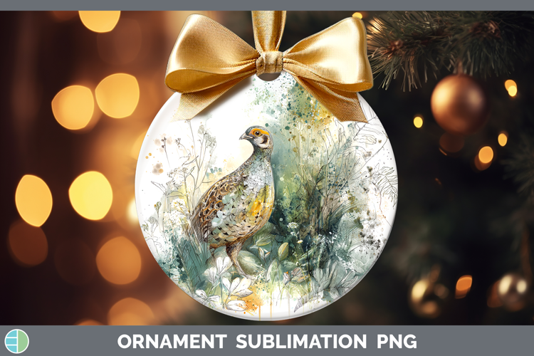 Partridge Birds 02 Sketch Ornament Sublimation Design