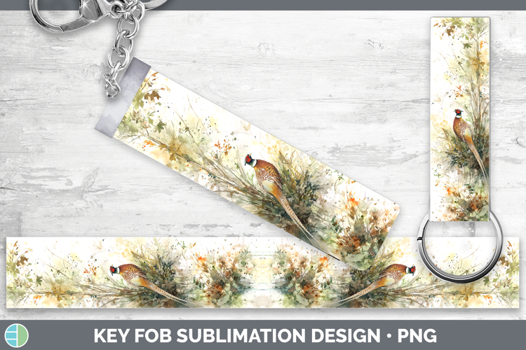 Pheasant Birds 02 Sketch Key Fob Sublimation Design