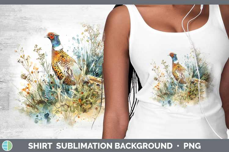 Pheasant Birds 02 Sketch Shirt Sublimation Design
