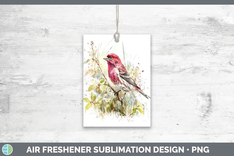 Purple Finch Birds 02 Sketch Air Freshener Sublimation Desig