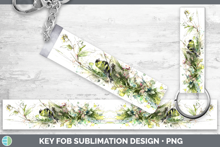 Siskin Birds 02 Sketch Key Fob Sublimation Design