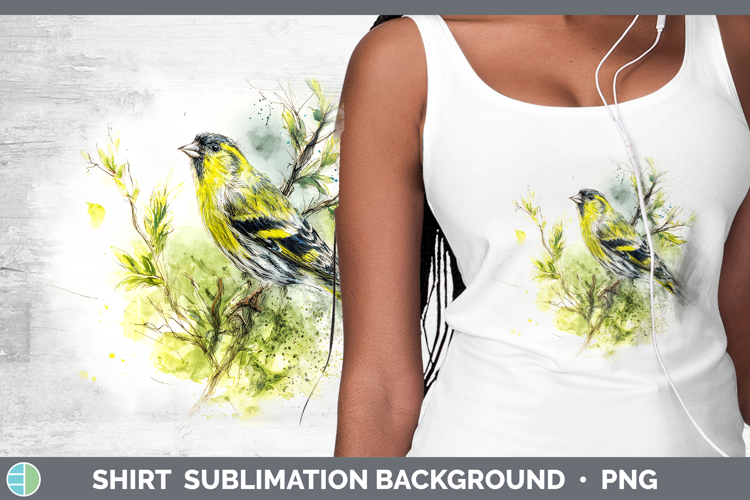 Siskin Birds 02 Sketch Shirt Sublimation Design