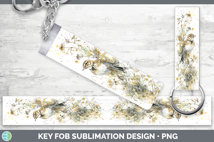 Skylark Birds 02 Sketch Key Fob Sublimation Design