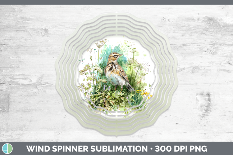 Skylark Birds 02 Sketch Wind Spinner Sublimation Design