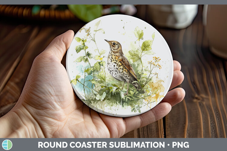 GorgeousBirds 02 Sketch Round Coaster design.
