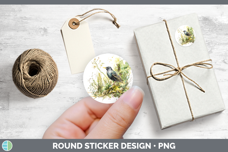 Starling Birds 02 Sketch Stickers Design