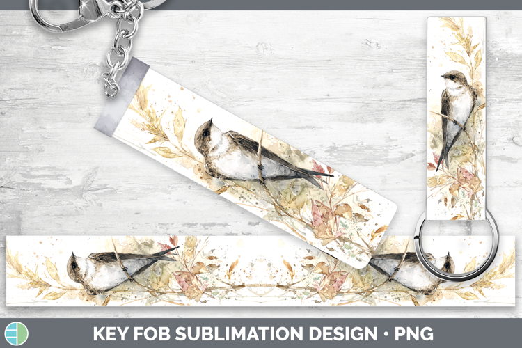Swift Birds 02 Sketch Key Fob Sublimation Design