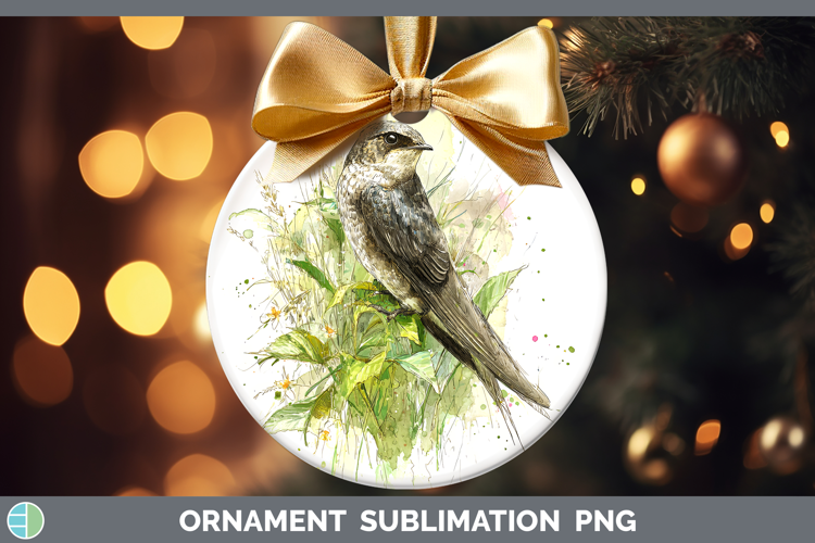 Swift Birds 02 Sketch Ornament Sublimation Design