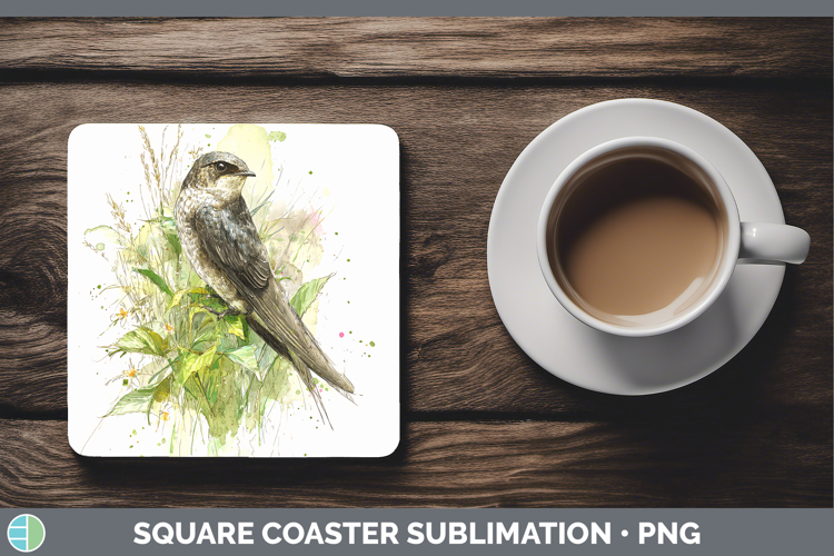 Swift Birds 02 Sketch Square Coaster Sublimation Design