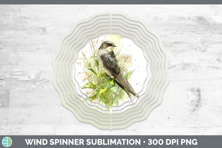 Swift Birds 02 Sketch Wind Spinner Sublimation Design
