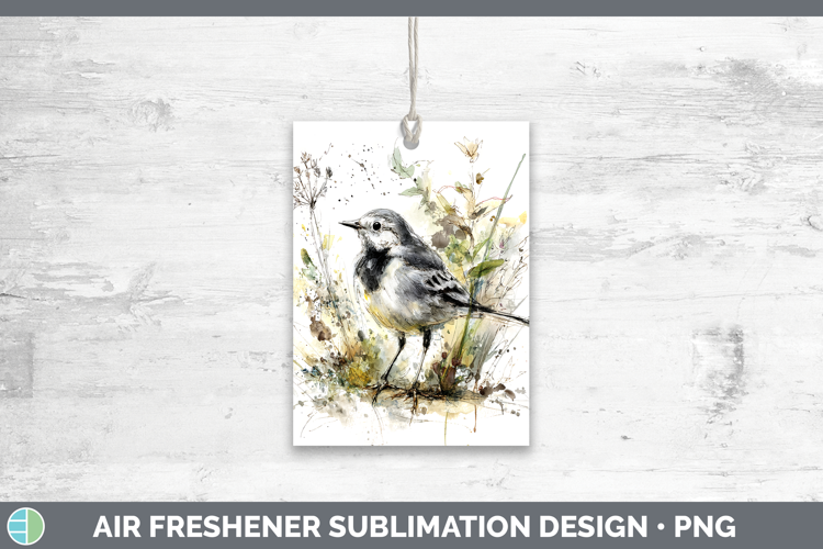 Wagtail Birds 02 Sketch Air Freshener Sublimation Design