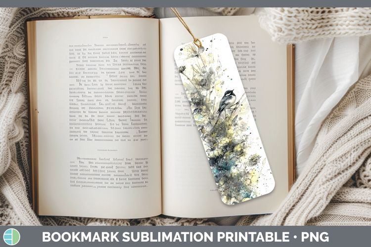 Wagtail Birds 02 Sketch Bookmark Sublimation Design