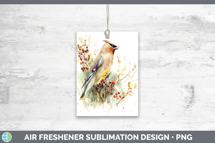 Waxwing Birds 02 Sketch Air Freshener Sublimation Design