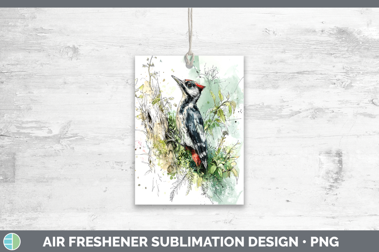 Woodpecker Birds 02 Sketch Air Freshener Sublimation Design
