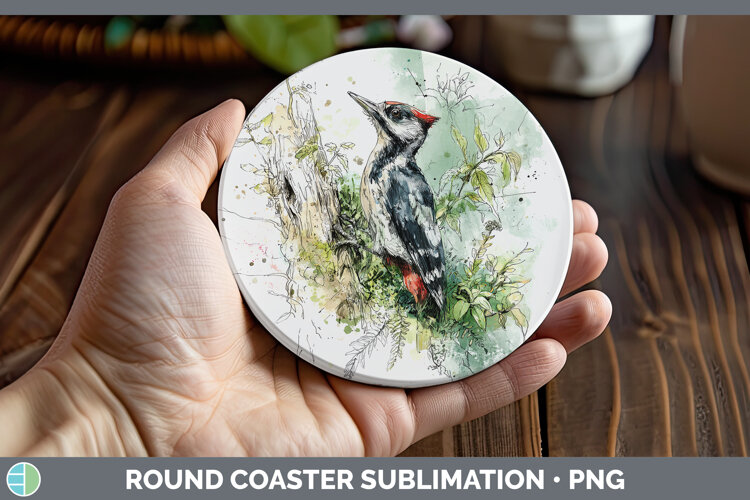 GorgeousBirds 02 Sketch Round Coaster design.