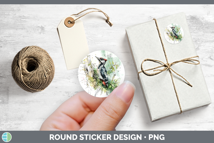 Woodpecker Birds 02 Sketch Stickers Design