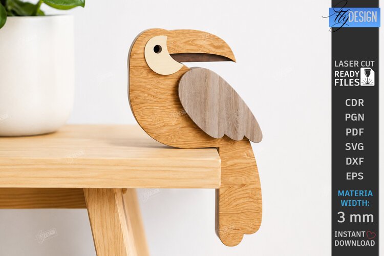 Wooden Birds Laser Cut | Layered Table Decor | Bird Figurine example image 1