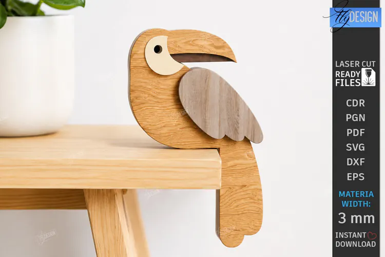 Wooden Birds Laser Cut | Layered Table Decor | Bird Figurine