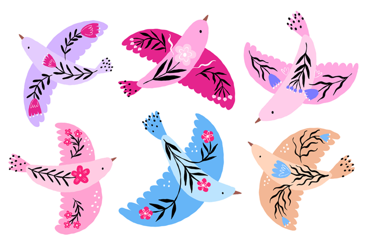 Hand Drawn Peace Dove Clipart Folk