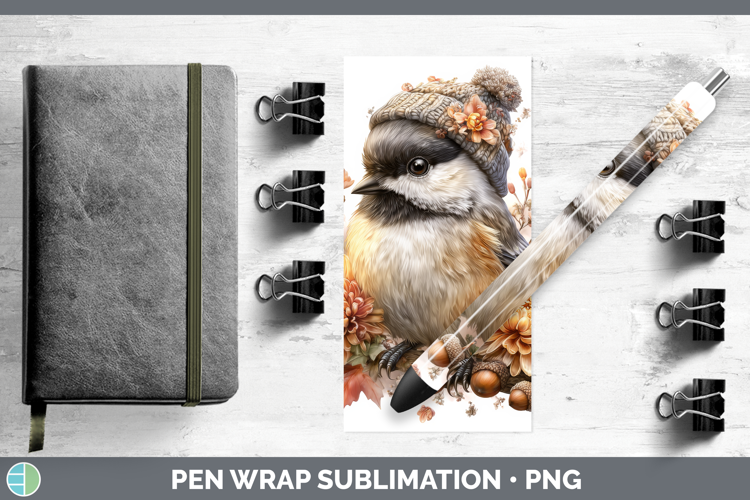 Chickadee Pen Wrap Birds Knit Hat Sublimation Pen Designs
