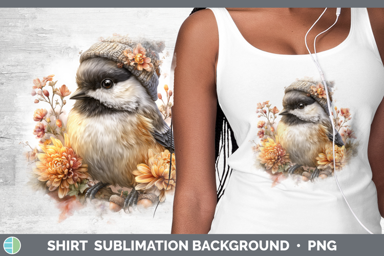 Chickadee Shirt Birds Knit Hat Sublimation Background Design