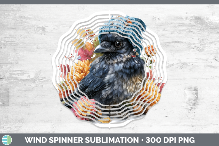 Crow Wind Spinner Birds Knit Hat Sublimation Spinner Designs