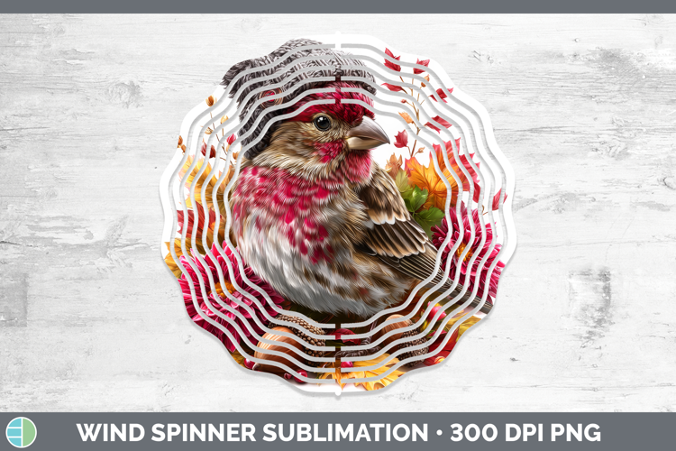 Finch Wind Spinner Birds Knit Hat Sublimation Spinner Design
