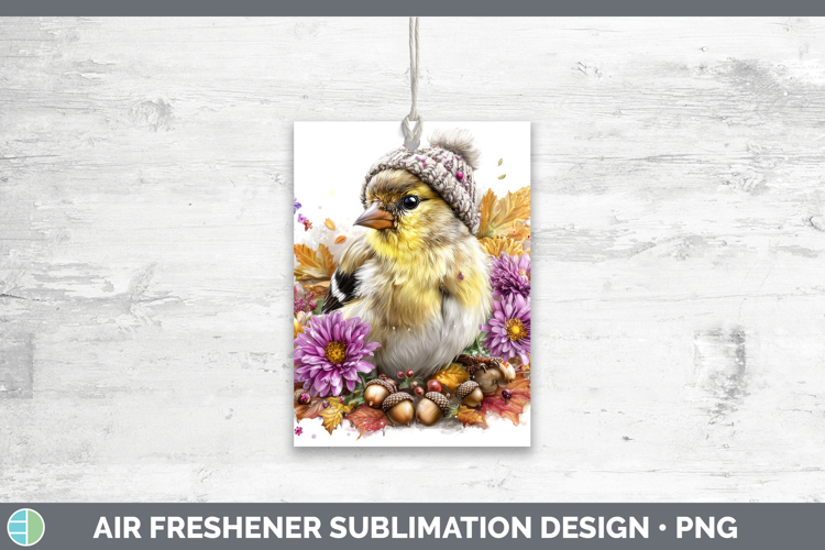 Goldfinch Air Freshener Birds Knit Hat Sublimation Car Fresh