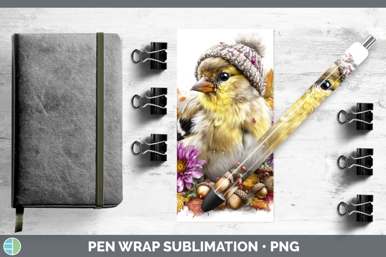 Goldfinch Pen Wrap Birds Knit Hat Sublimation Pen Designs