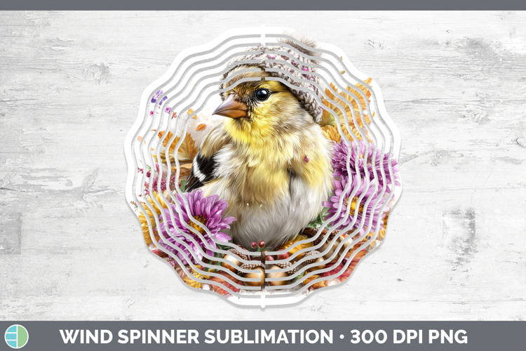 Goldfinch Wind Spinner Birds Knit Hat Sublimation Spinner De