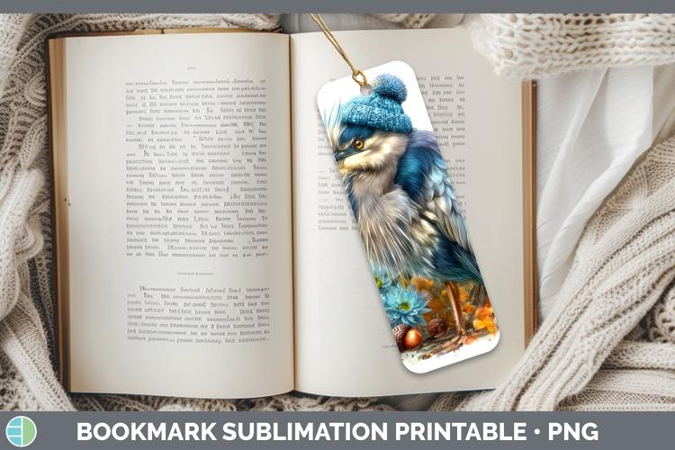 Great Blue Heron Bookmark Birds Knit Hat Sublimation Printab