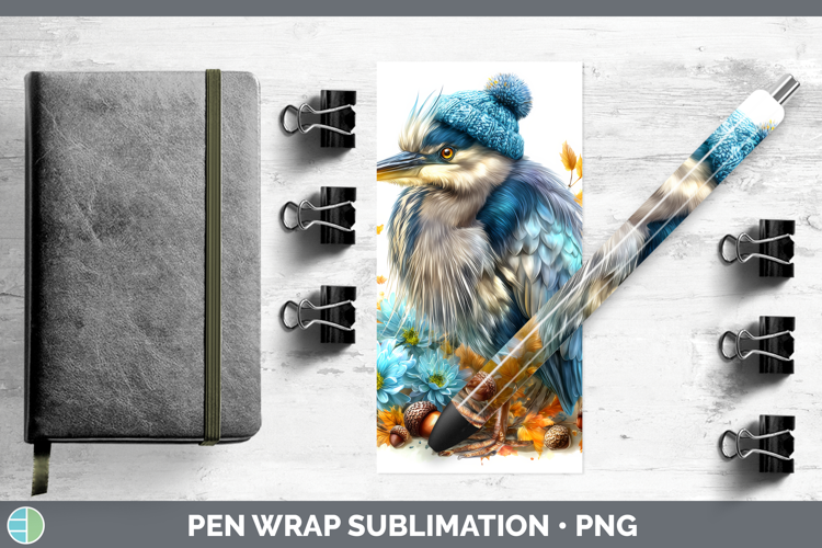 Great Blue Heron Pen Wrap Birds Knit Hat Sublimation Pen Des