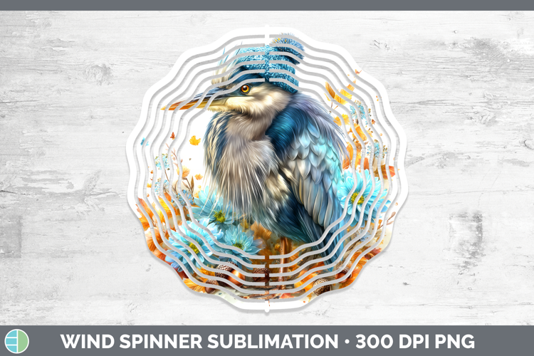 Great Blue Heron Wind Spinner Birds Knit Hat Sublimation Spi