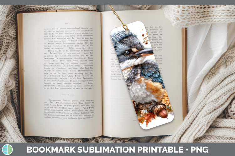 Kingfisher Bookmark Birds Knit Hat Sublimation Printable Des